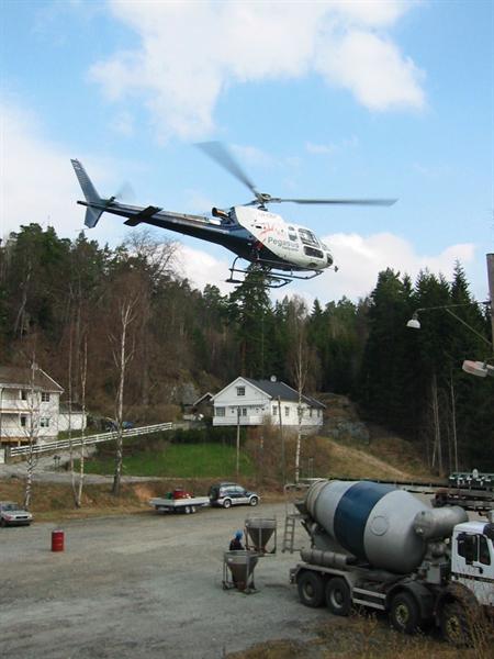 Helicopter lasteflyging betong