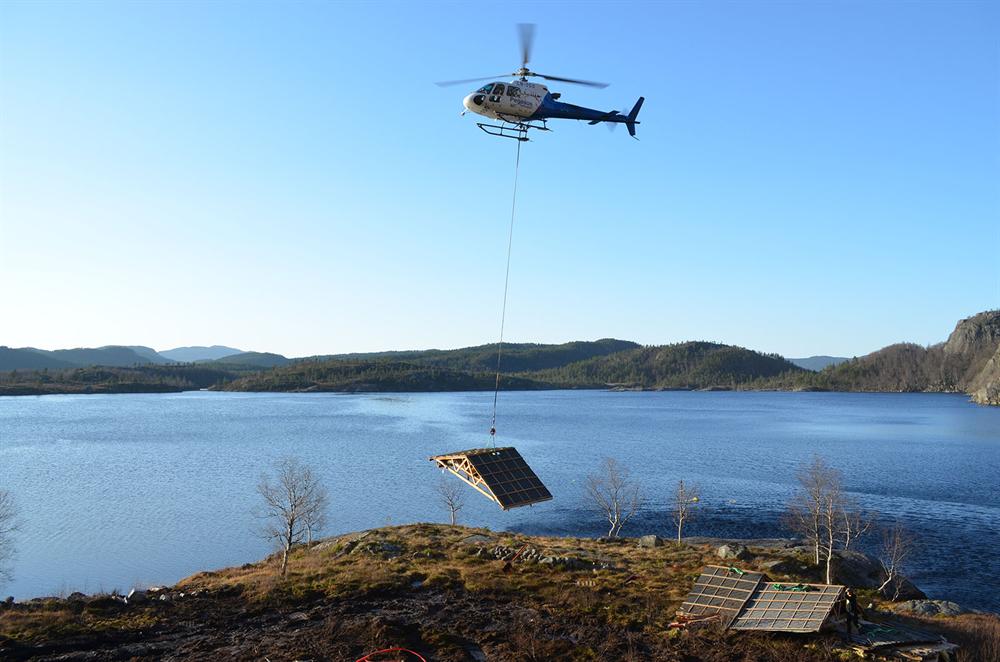 Helikopter lasteflygning hytte